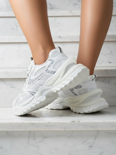Gloriosa Alb Sneakers Damă din Piele Ecologică