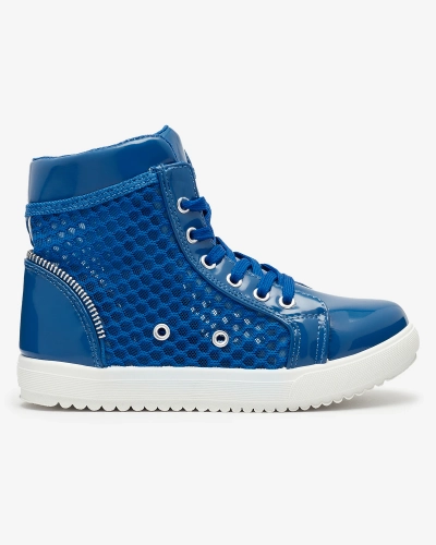 Adidași cu talpă înaltă pentru fete de culoare albastră Borris- Footwear