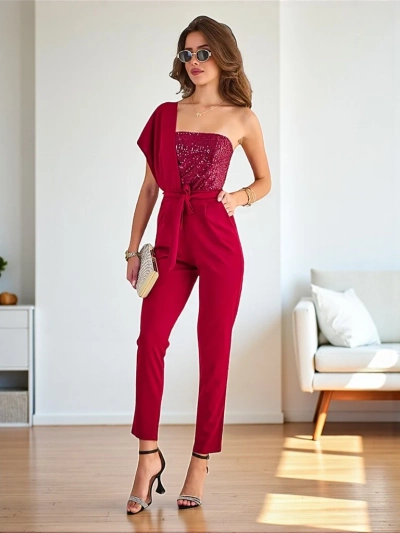 Salopetă lungă pentru femei Royalfashion cu zirconii