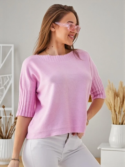 Pulover din viscoză pentru femei Royalfashion cu mâneci scurte