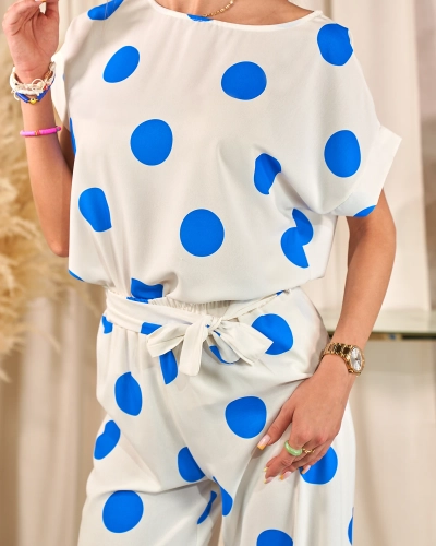 Royalfashion Set de mazăre pentru femei alb cobalt