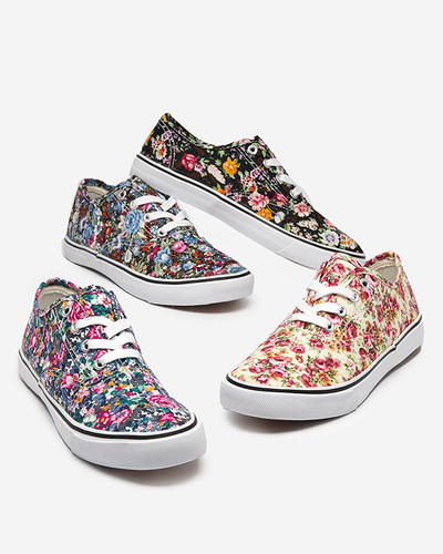 OUTLET Adidași florali de damă albastru marin Surfi - Încălțăminte