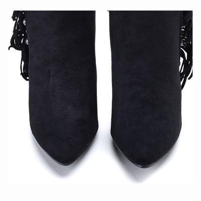 Czarne botki na trójkątnym obcasie Madelynn - Obuwie