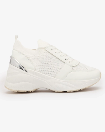 Pantofi sport de damă albi pe toc Ezetta- Footwear
