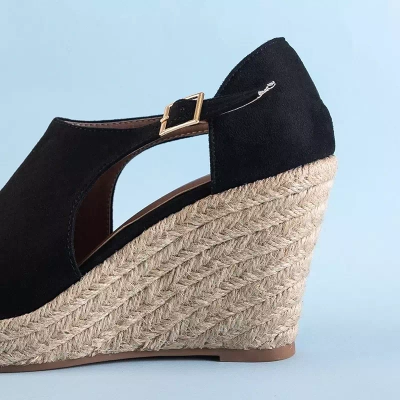 OUTLET Sandale cu toc negru pentru femei Lusia - Încălțăminte