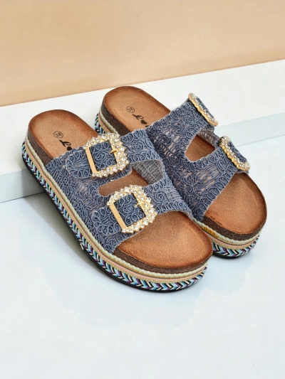 Sandale dama Royalfashion cu catarame cu pietre strălucitoare GlamCork