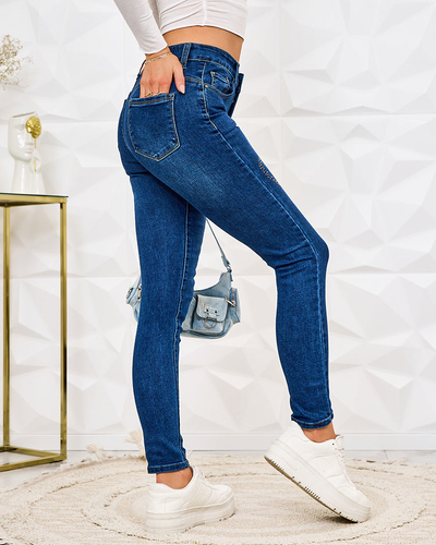 Royalfashion Blugi tubulari de damă cu zirconii