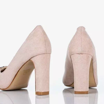 Pompele bej pe un stâlp superior cu decor Adena - Încălțăminte