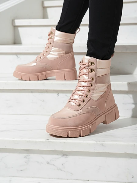 Bootsy Fuego Rosa - Pantofi Dama Stilati Cu Toc Plat