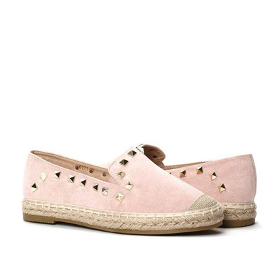 OUTLET Espadrile din piele ecologică roz Normen - Încălțăminte