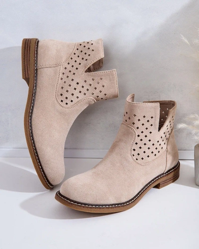 Royalfashion Cizme Rito maro deschis pentru femei