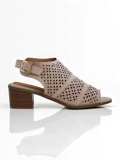 Royalfashion Sandale de dama cu toc mic, ajurate, Elira