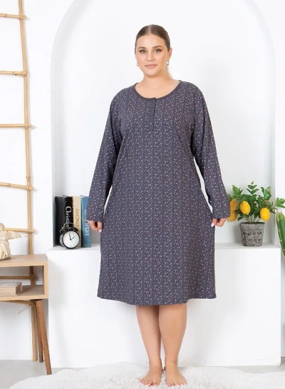 Royalfashion Cămașă de noapte din bumbac cu flori MĂRIMI MARI