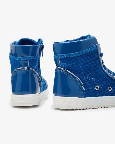 Adidași cu talpă înaltă pentru fete de culoare albastră Borris- Footwear