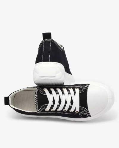 Royalfashion Adidași cu platformă pentru femei negre Merija