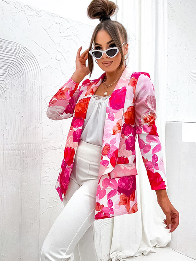 Royalfashion cuvertură de pat tip blazer floral pentru femei