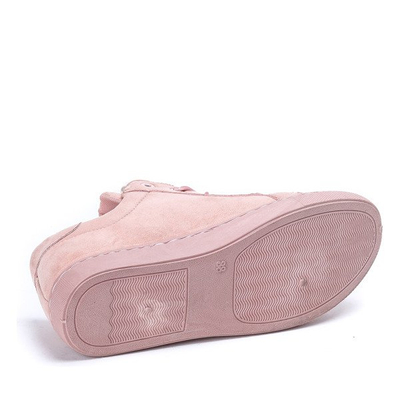 Różowe tenisówki z perełkami i cyrkoniami Cecilyn - Obuwie