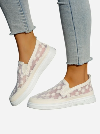 Mocasi Royalfashion pentru femei din plasă cu flori Emzos