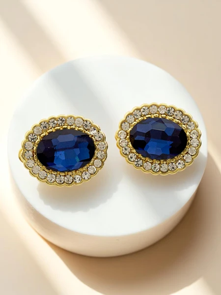 Royalfashion Cercei cu clips pentru femei, cu cristal și zirconiu cubic