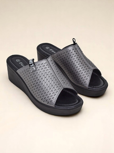 Royalfashion Klapki pou fanm sou talon Luna Wedge