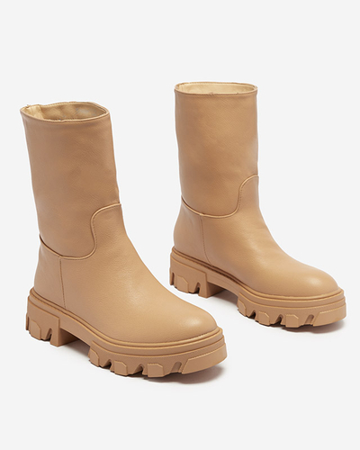 Botine de damă cu izolație Mekira camel - Încălțăminte
