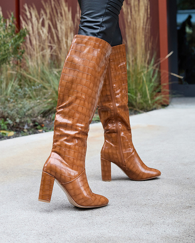 Cizme de damă de culoare camel Mastiu- Încălțăminte