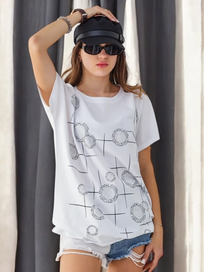 Royalfashion Tricou din bumbac pentru femei cu imprimeu