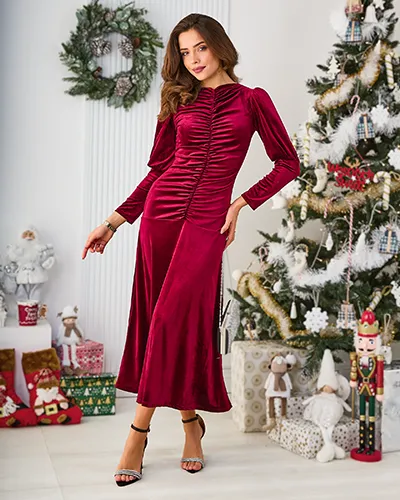 Rochie midi pentru femei de la Royalfashion cu pliuri