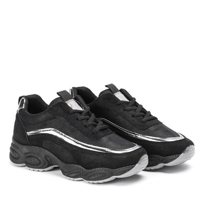 Czarne sportowe buty na wyższej podeszwie Zola - Obuwie