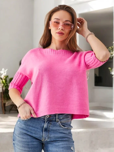 Royalfashion Pulover din viscoză pentru femei cu mâneci scurte
