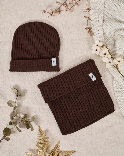 Set de iarnă universar Royalfashion - șapcă cu fular tubular