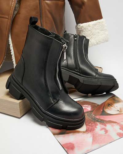 OUTLET Cizme înalte negre izolate pentru femei Slovys- Footwear