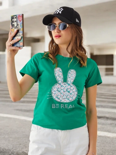 Royalfashion Tricou din bumbac pentru femei Iepurașul Spune Fii Real