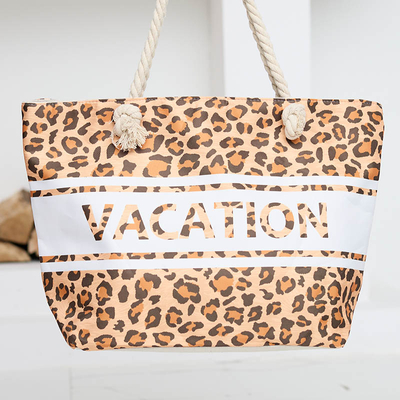 Geanta de plaja dama camel leopard - Accesorii