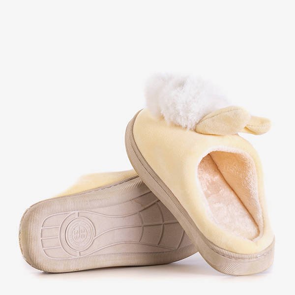 Papuci de damă bej și galbeni cu iepurașul Lula - Încălțăminte