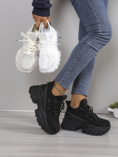 Royalfashion Adidași sportivi pentru femei cu strasuri Blysco