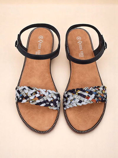 Royalfashion Damskie sandały na płaskiej podeszwie ColorStrap