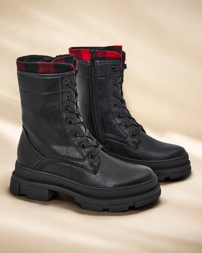 Cizmele de glezna pentru femei din piele ecologica Royalfashion workery Fezze