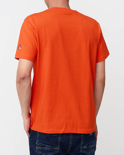 Tricou cu imprimeu barbatesc portocaliu - Imbracaminte
