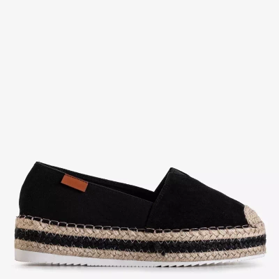 OUTLET Espadrile de dama negre pe platforma Molandia - Pantofi