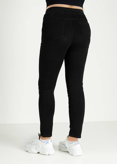 Denim negru pentru femei PLUS SIZE treggings - Îmbrăcăminte