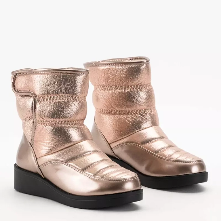 OUTLET Cizme stralucitoare roz deschis a'la cizme de zapada pentru femei Jomino - Incaltaminte