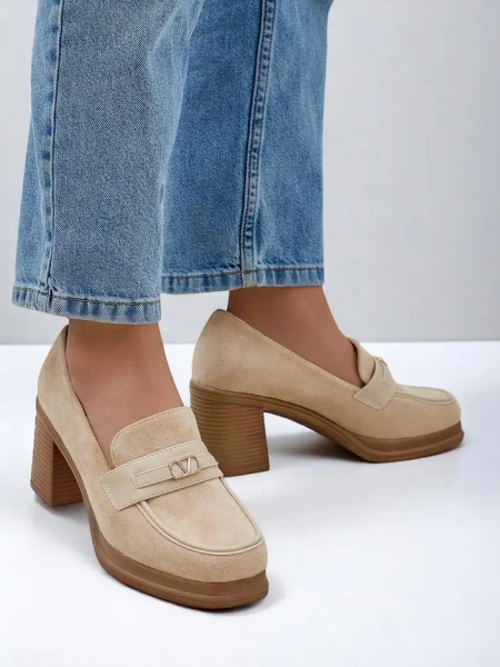 Mocasini cu toc bloc de damă Royalfashion Evelay