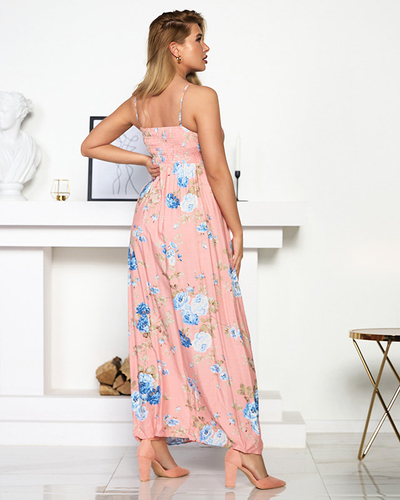 Rochie florală de damă, roz aerisit - Îmbrăcăminte
