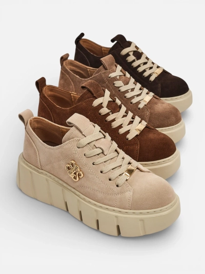 Sportowe sneakersy damskie ze skóry naturalnej Renos