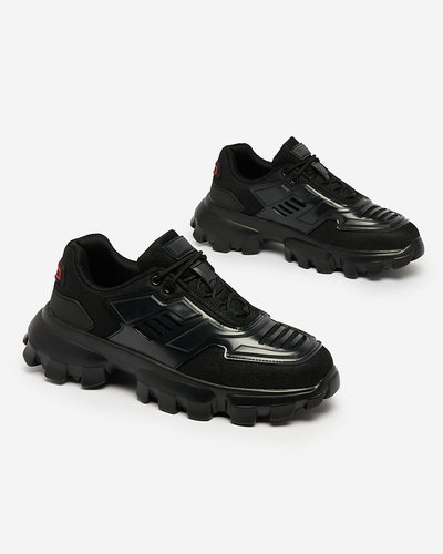 Royalfashion Adidași sport din material textil negru pentru bărbați Lamkim