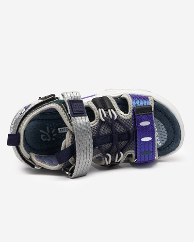 Sandale pentru copii bleumarin si gri cu Velcro Meteris - Incaltaminte