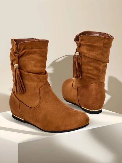Pantofi Eko din catifea - botine pe toc ascuns Lovely