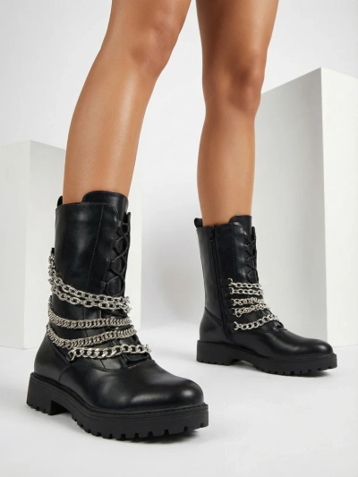 Royalfashion Cizme bagger de damă în negru Goserre