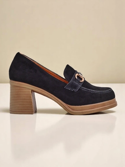 Royalfashion mocasini cu toc masiv pentru femei Apareus